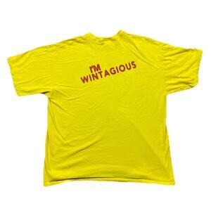 Gildan Graphic T Shirt Yellow XL I’m Wintagious The Wealth Is Spreading